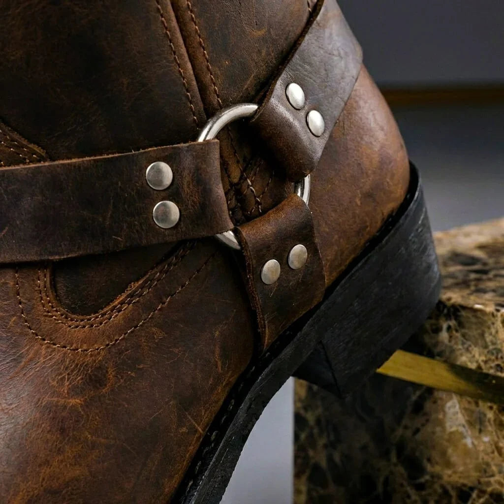 Harness boots med metalring og firkantet snude, visning 4